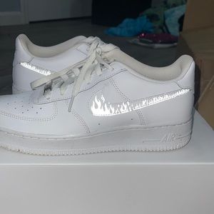 NIKE AIR FORCES WITH REFLECTIVE DETAIL